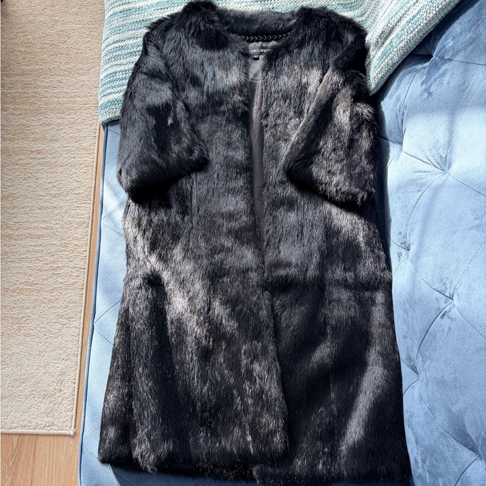 Elegant Black Rabbit fur Coat